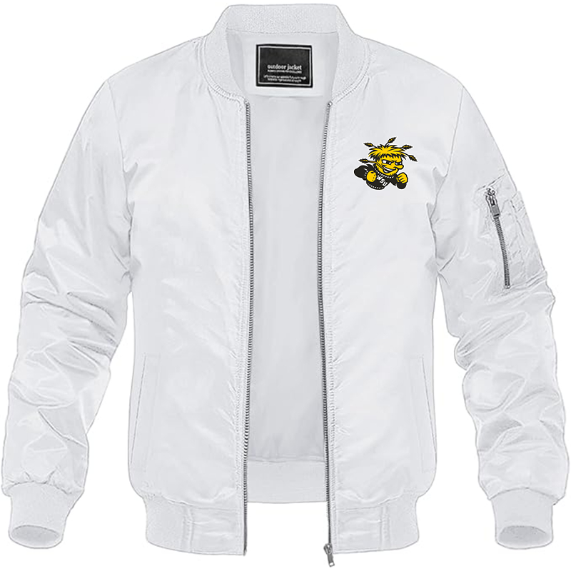 Men's Wichita State Shockers  Lightweight Bomber Jacket Windbreaker Softshell Varsity Jacket Coat